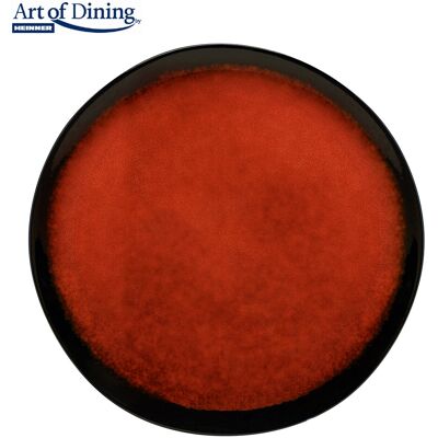 Set 4 farfurii intinse Vulcano, Art of Dining by Heinner, 28 cm, ceramica, rosu/negru Set 4 farfurii intinse Vulcano, Art of Dining by Heinner, 28 cm, ceramica, rosu/negru