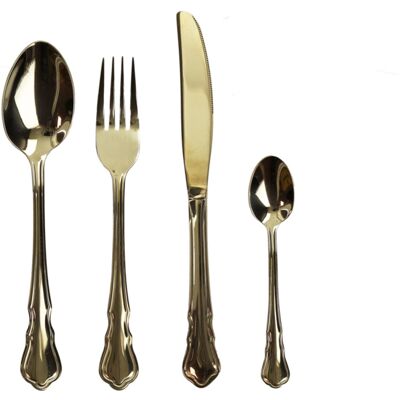Set tacamuri 16 piese, Imperial Gold, Brandani, inox, auriu Set tacamuri 16 piese, Imperial Gold, Brandani, inox, auriu