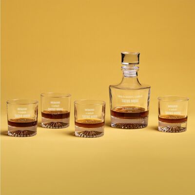 Set 4 pahare si sticla pentru whisky Puerto, Homla, 300 ml / 750 ml, sticla, transparent Set 4 pahare si sticla pentru whisky Puerto, Homla, 300 ml / 750 ml, sticla, transparent