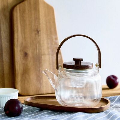 Ceainic Elsie, Homla, 880 ml, sticla/lemn, transparent/maro Ceainic Elsie, Homla, 880 ml, sticla/lemn, transparent/maro