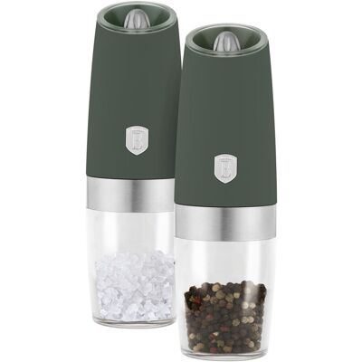 Set 2 rasnite pentru sare/piper Berlinger Haus, Matte Green, plastic/ceramica, verde mat Set 2 rasnite pentru sare/piper Berlinger Haus, Matte Green, plastic/ceramica, verde mat