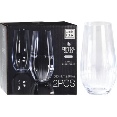Set 2 pahare pentru apa, Excellent Houseware, 580 ml, 7x15.5 cm, cristal, transparent Set 2 pahare pentru apa, Excellent Houseware, 580 ml, 7x15.5 cm, cristal, transparent
