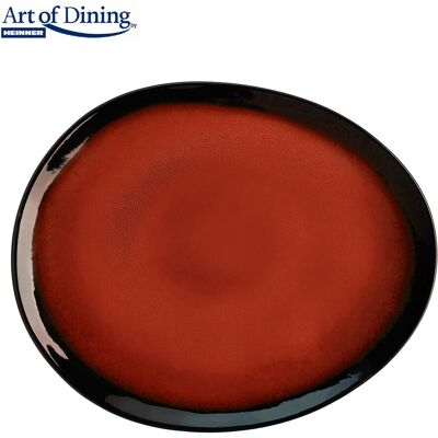 Set 4 farfurii ovale Vulcano, Art of Dining by Heinner, 28.3 cm, ceramica, rosu/negru Set 4 farfurii ovale Vulcano, Art of Dining by Heinner, 28.3 cm, ceramica, rosu/negru