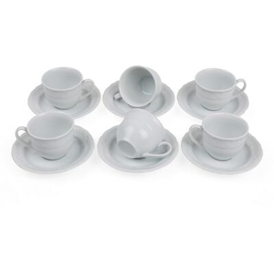Set 6 cesti + 6 farfurii, Kutahya Porselen, LL12KT00, 50 ml, portelan, alb Set 6 cesti + 6 farfurii, Kutahya Porselen, LL12KT00, 50 ml, portelan, alb