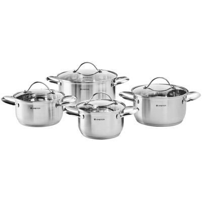 Set oale 8 piese Remi, Ambition, 16 cm/18 cm/20 cm/24 cm, otel/sticla, argintiu Set oale 8 piese Remi, Ambition, 16 cm/18 cm/20 cm/24 cm, otel/sticla, argintiu