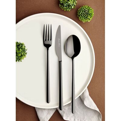 Set tacamuri, Hermia, 645DRM1226, Lingură de masă: 21,3 cm (6 bucăți), Negru Set tacamuri, Hermia, 645DRM1226, Lingură de masă: 21,3 cm (6 bucăți), Negru