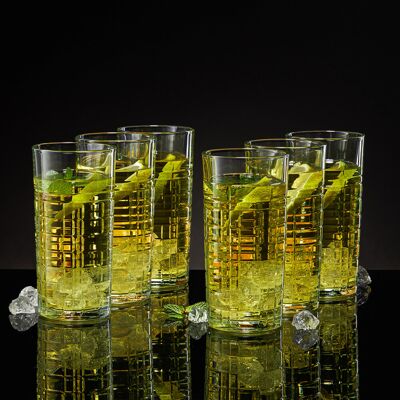 Set 6 pahare long drink Jack, Ambition, 350 ml, sticla, transparent Set 6 pahare long drink Jack, Ambition, 350 ml, sticla, transparent