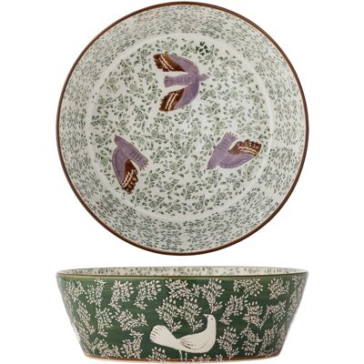 Bol salata, Bloomingville, Hezha, 28x9 cm, 3.35 L, ceramica, verde Bol salata, Bloomingville, Hezha, 28x9 cm, 3.35 L, ceramica, verde