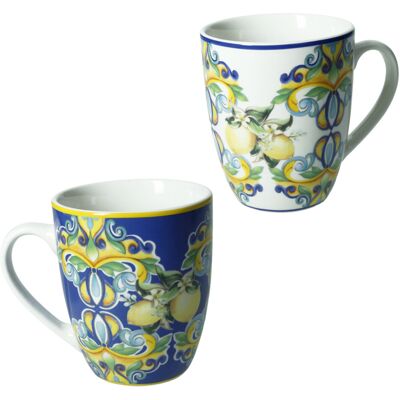 Set 2 cani, Citrus Blue, Brandani, 9x10 cm, portelan Set 2 cani, Citrus Blue, Brandani, 9x10 cm, portelan