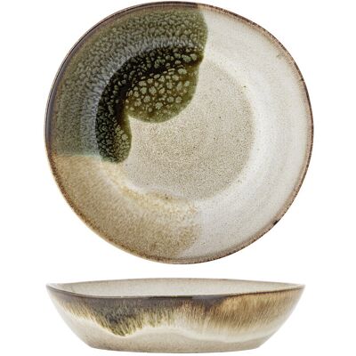 Farfurie adanca, Bloomingville, Jules, 22x5 cm, 800 ml, ceramica, verde Farfurie adanca, Bloomingville, Jules, 22x5 cm, 800 ml, ceramica, verde