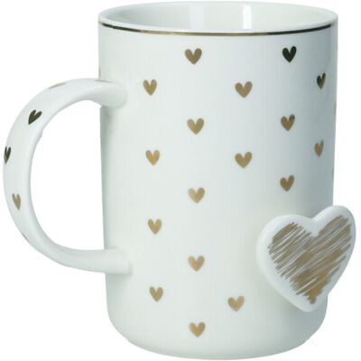 Cana, Amore Mio Cuori , Brandani, 8x11 cm, 350 ml, portelan New Bone China Cana, Amore Mio Cuori , Brandani, 8x11 cm, 350 ml, portelan New Bone China
