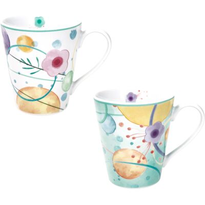 Set 2 cani, Bollicine, Brandani, 9x10 cm, 300 ml, portelan Set 2 cani, Bollicine, Brandani, 9x10 cm, 300 ml, portelan