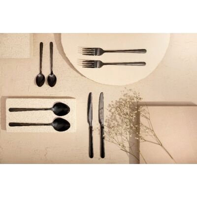Set tacamuri 24 piese Lugano, Homla, inox 18/0, negru Set tacamuri 24 piese Lugano, Homla, inox 18/0, negru