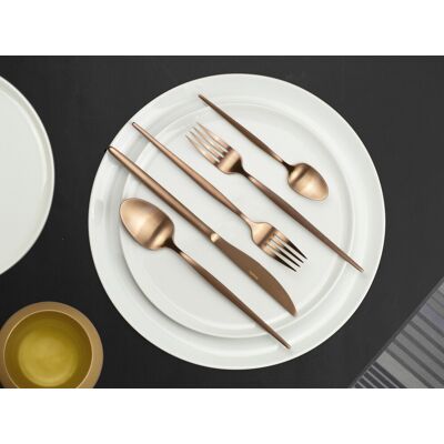 Set tacamuri 16 piese Soprano, Amefa, 4 persoane, inox 18/0, aramiu Set tacamuri 16 piese Soprano, Amefa, 4 persoane, inox 18/0, aramiu