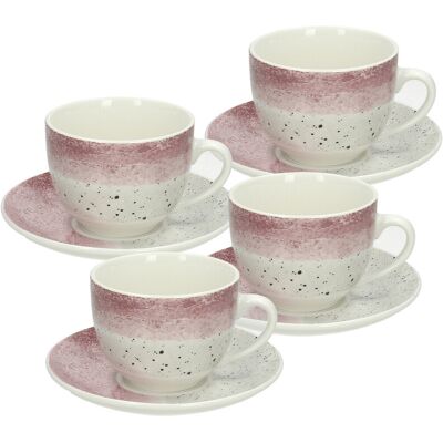 Set 4 cesti de ceai cu farfurie Edge Shade, Andrea Fontebasso, 260 ml, portelan, multicolor Set 4 cesti de ceai cu farfurie Edge Shade, Andrea Fontebasso, 260 ml, portelan, multicolor
