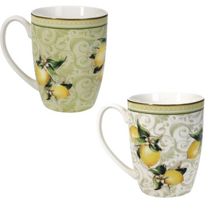 Set 2 cani Limoni, Brandani, 250 ml, portelan New Bone China Set 2 cani Limoni, Brandani, 250 ml, portelan New Bone China