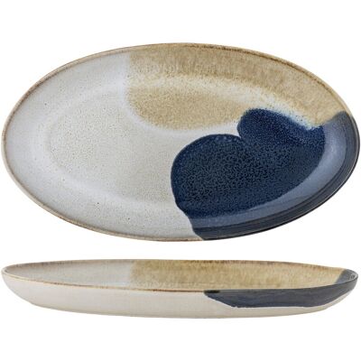 Platou pentru servire, Bloomingville, Jules, 33.5x18.5x3.5 cm, ceramica, albastru Platou pentru servire, Bloomingville, Jules, 33.5x18.5x3.5 cm, ceramica, albastru