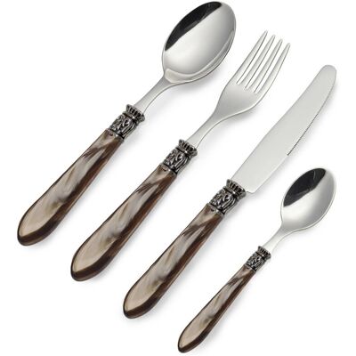 Set tacamuri 16 piese, Moka Nuance, Brandani, inox, maro Set tacamuri 16 piese, Moka Nuance, Brandani, inox, maro