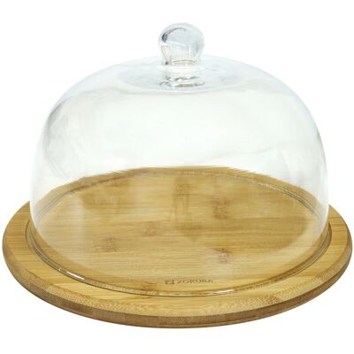 Platou servire branzeturi, 24 cm, cu capac din sticla - Zokura Platou servire branzeturi, 24 cm, cu capac din sticla - Zokura