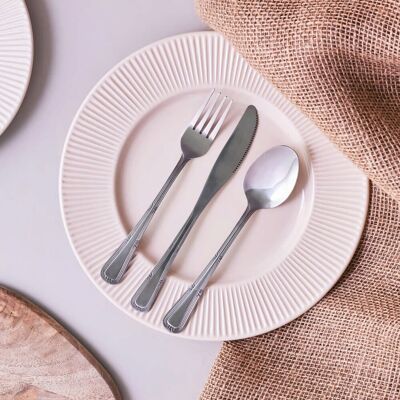 Set tacamuri 24 piese Natalia, Domotti, 6 persoane, otel, argintiu Set tacamuri 24 piese Natalia, Domotti, 6 persoane, otel, argintiu