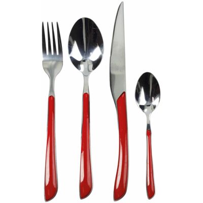 Set tacamuri 24 piese, Coral, Brandani, inox, rosu coral Set tacamuri 24 piese, Coral, Brandani, inox, rosu coral