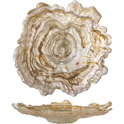 Bol decorativ, Bloomingville, Asimi, 38x8 cm, sticla, natural Bol decorativ, Bloomingville, Asimi, 38x8 cm, sticla, natural