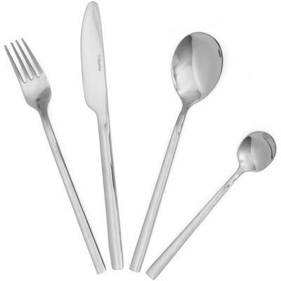 Set tacamuri 24 piese Aperi, Homla, inox tip 430, argintiu Set tacamuri 24 piese Aperi, Homla, inox tip 430, argintiu
