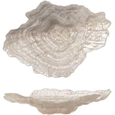 Bol decorativ, Bloomingville, Aiku, 38x29x7 cm, sticla, natural Bol decorativ, Bloomingville, Aiku, 38x29x7 cm, sticla, natural