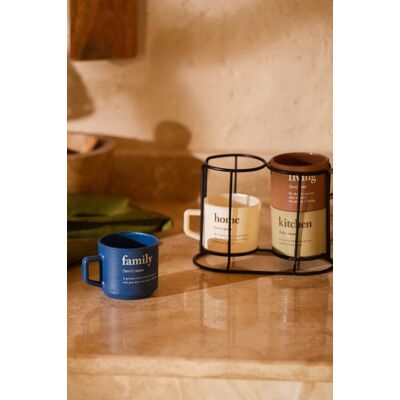 Set cani (5 Pieces), L'essentiel Maison, 127RKL1226, Suport metalic (1 bucată), Albastru închis / Crem / Muștar / Roșu-țiglă Set cani (5 Pieces), L'essentiel Maison, 127RKL1226, Suport metalic (1 bucată), Albastru închis / Crem / Muștar / Roșu-țiglă