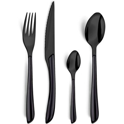 Set tacamuri 16 piese, Amefa, Trend Lumino, inox, negru Set tacamuri 16 piese, Amefa, Trend Lumino, inox, negru