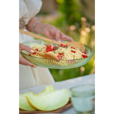 Set bol de salată din sticlă, Hermia, 127RKL1606, Bol mare pentru salată: 30 x 30 x 2,3 cm (1 bucată), Verde Set bol de salată din sticlă, Hermia, 127RKL1606, Bol mare pentru salată: 30 x 30 x 2,3 cm (1 bucată), Verde