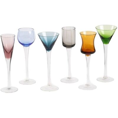 Set 6 pahare vodca Samber, Homla, 5.5x16 cm, sticla, multicolor Set 6 pahare vodca Samber, Homla, 5.5x16 cm, sticla, multicolor