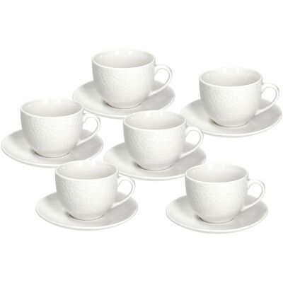 Set 6 cesti de ceai cu farfurie Golf, Tognana Porcellane, 270 ml, portelan, alb Set 6 cesti de ceai cu farfurie Golf, Tognana Porcellane, 270 ml, portelan, alb