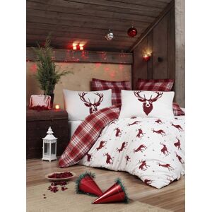Lenjerie de pat dubla Geyik - Claret Red, EnLora Home, 4 piese, 65% bumbac si 35% poliester, visiniu Lenjerie de pat dubla Geyik - Claret Red, EnLora Home, 4 piese, 65% bumbac si 35% poliester, visiniu