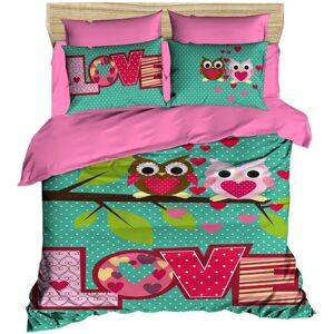 Pearl Home Lenjerie de pat dubla 3 piese, L'essentiel Maison, 213, Pink / Turquoise / Green Pearl Home Lenjerie de pat dubla 3 piese, L'essentiel Maison, 213, Pink / Turquoise / Green