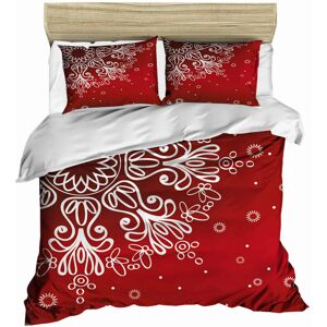 Pearl Home Lenjerie de pat dubla King (FR), 3 piese, L'essentiel Maison, 427, Rosu/Alb Pearl Home Lenjerie de pat dubla King (FR), 3 piese, L'essentiel Maison, 427, Rosu/Alb