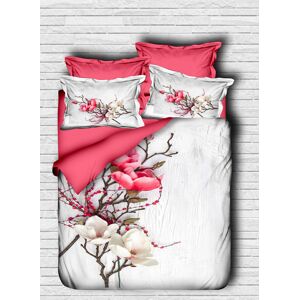 Pearl Home Lenjerie de pat dubla King (FR), 3 piese, L'essentiel Maison, 108, Roz/Alb Pearl Home Lenjerie de pat dubla King (FR), 3 piese, L'essentiel Maison, 108, Roz/Alb