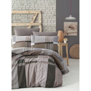 Lenjerie de pat dubla King (EU) Estela - Brown, Victoria, 3 piese, 260x220 cm, bumbac ranforce, multicolor Lenjerie de pat dubla King (EU) Estela - Brown, Victoria, 3 piese, 260x220 cm, bumbac ranforce, multicolor