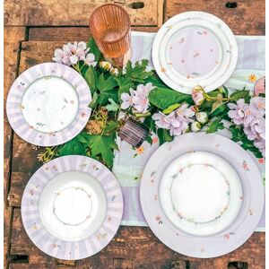 Serviciu de masa 18 piese, Brandani, Polline Lilac, portelan New Bone China Serviciu de masa 18 piese, Brandani, Polline Lilac, portelan New Bone China