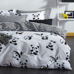 Eponj Home Lenjerie de pat dubla, L'essentiel Maison, Panda, Alb/Negru Eponj Home Lenjerie de pat dubla, L'essentiel Maison, Panda, Alb/Negru