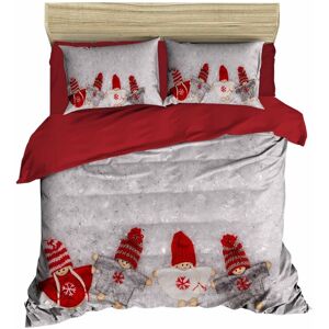 Lenjerie de pat dubla Xmas-411, Pearl Home, 3 piese, amestec bumbac, multicolor Lenjerie de pat dubla Xmas-411, Pearl Home, 3 piese, amestec bumbac, multicolor