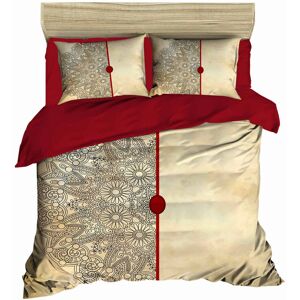 Pearl Home Lenjerie de pat dubla King (FR), 3 piese, L'essentiel Maison, 465, Red / Beige / Grey Pearl Home Lenjerie de pat dubla King (FR), 3 piese, L'essentiel Maison, 465, Red / Beige / Grey