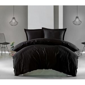 Lenjerie de pat dubla, 4 piese, 100% bumbac satinat, Cotton Box, Premium Elegant, negru Lenjerie de pat dubla, 4 piese, 100% bumbac satinat, Cotton Box, Premium Elegant, negru