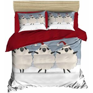 Lenjerie de pat dubla Xmas-466 Pearl Home, 3 piese, amestec bumbac, multicolor Lenjerie de pat dubla Xmas-466 Pearl Home, 3 piese, amestec bumbac, multicolor