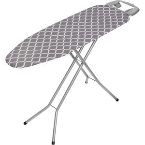Masa de calcat cu suport pentru fierul de calcat Velkea, 110x37 cm, otel/textil, argintiu Masa de calcat cu suport pentru fierul de calcat Velkea, 110x37 cm, otel/textil, argintiu