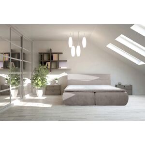 Essience Pat matrimonial, Bergen Memory, 160x200 cm, cu spatiu pentru depozitare, Taupe Essience Pat matrimonial, Bergen Memory, 160x200 cm, cu spatiu pentru depozitare, Taupe
