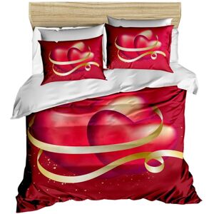 Pearl Home Lenjerie de pat dubla King (IT), 3 piese, L'essentiel Maison, 152, Roșu / Alb / Auriu Pearl Home Lenjerie de pat dubla King (IT), 3 piese, L'essentiel Maison, 152, Roșu / Alb / Auriu
