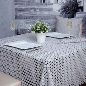 Set textile de masa 8 piese Lace, Ambition, poliester, gri Set textile de masa 8 piese Lace, Ambition, poliester, gri