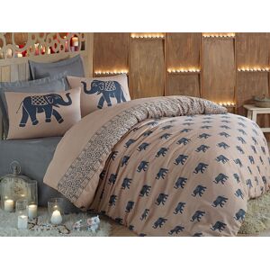 Lenjerie de pat dubla Super King (FR), 3 piese, L'essentiel Maison, Fil, 65% bumbac/35% poliester, Blue / Beige Lenjerie de pat dubla Super King (FR), 3 piese, L'essentiel Maison, Fil, 65% bumbac/35% poliester, Blue / Beige