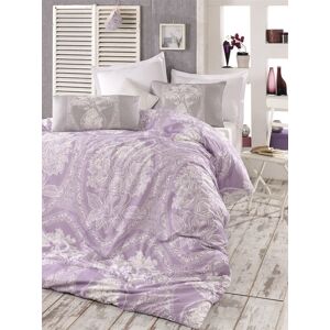 Lenjerie de pat dubla Madam Lili, Pearl Home, 4 piese, 220x240 cm, bumbac ranforce, lila Lenjerie de pat dubla Madam Lili, Pearl Home, 4 piese, 220x240 cm, bumbac ranforce, lila